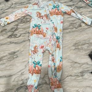Posh peanut ruffled footie Pajamas- margaret